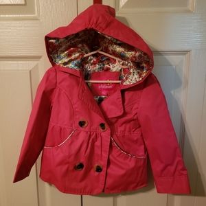 Pink toddler rain coat with hood